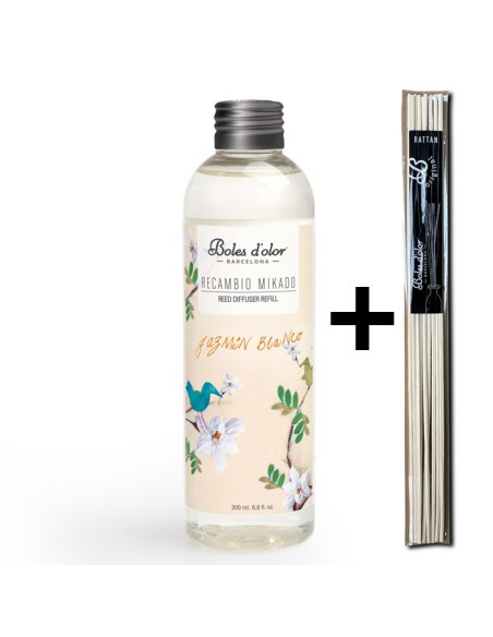 Recambio Mikado Jazmín Blanco + Rattan