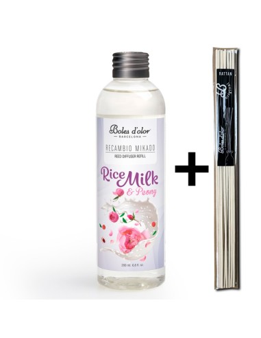 Recambio Mikado Rice Milk & Peony + Rattan