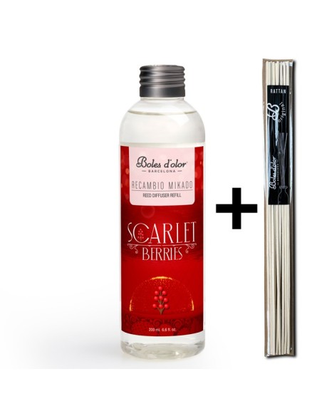 Recambio Mikado Scarlet Berries + Rattan